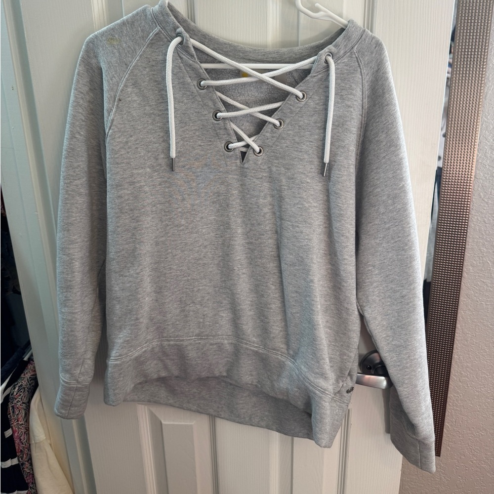 Zella lace up pullover sweatshirt size small